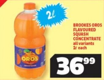 Usave BROOKES OROS FLAVOURED SQUASH CONCENTRATE all variants 2L each offer