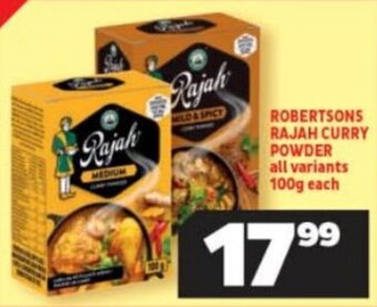 Usave ROBERTSONS RAJAH CURRY POWDER all variants 100g each offer