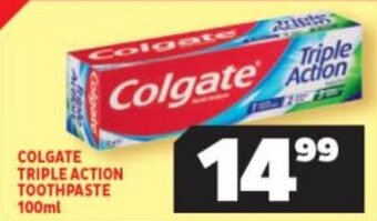 Usave COLGATE TRIPLE ACTION TOOTHPASTE 100ml offer