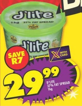 Shoprite D'LITE 37% FAT SPREAD 1kg offer