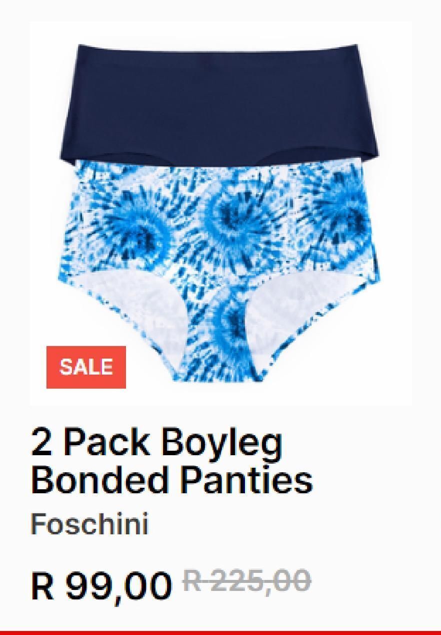 2 pack boyled bonded panties offer at Foschini
