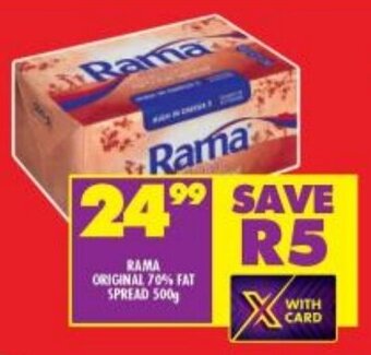 Shoprite RAMA ORIGINAL 70% FAT SPREAD 500g offer