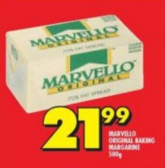 Shoprite MARVELLO ORIGINAL BAKING MARGARINE 500g offer