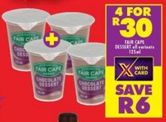 Shoprite FAIR CAPE DESSERT all variants 125ml offer