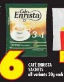 Shoprite CAFÉ ENRISTA SACHETS all variants 20g each offer