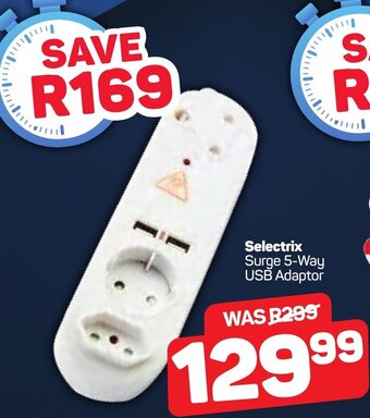 Pick n Pay Selectrix Surge 5-Way USB Adaptor offer