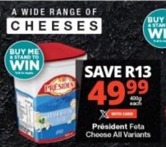 Checkers Président Feta Cheese All Variants offer