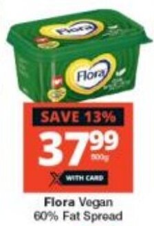Checkers Flora Vegan 60% Fat Spread offer