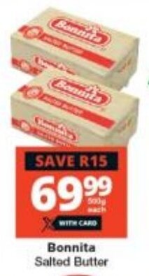 Checkers Bonnita Salted Butter offer