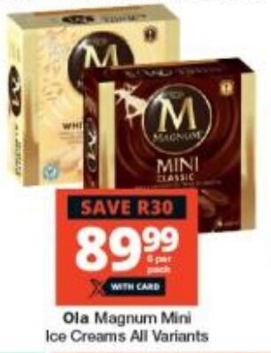 Checkers Ola Magnum Mini Ice Creams All Variants offer