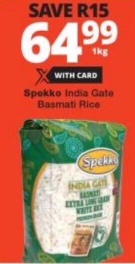 Checkers Spekko India Gate Basmati Rice offer