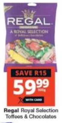 Checkers Regal Royal Selection Toffees & Chocolates offer