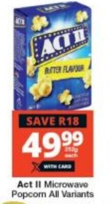 Checkers Act II Microwave Popcom All Variants offer