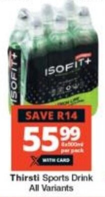 Checkers Thirsti Sports Drink All Variants offer