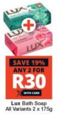 Checkers Lux Bath Soap All Variants 2 x 175g offer