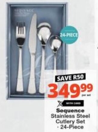 Checkers Sequence Stainless Steel Cutlery Set - 24-Piece offer