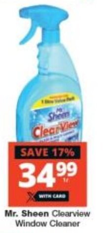 Checkers Mr. Sheen Clearview Window Cleaner offer