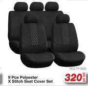 AutoZone 9 pce polyester x stitch seat cover set fed.ty1843-per set offer