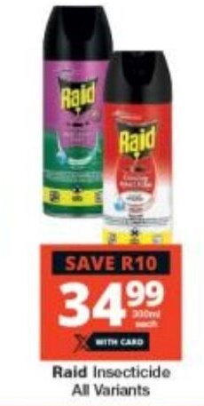 Checkers Raid Insecticide All Variants offer