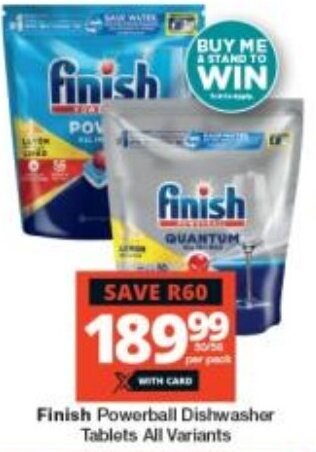 Checkers Finish Powerball Dishwasher Tablets All Variants offer