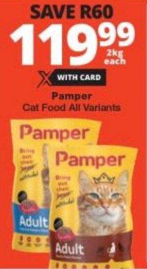 Checkers Pamper Cat Food All Variants offer