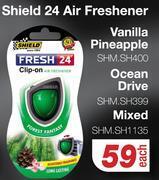 AutoZone Shield 24 air freshner vanilla pineapple shm.sh400, ocean drive shm.sh399, mixed shm.sh1135-each offer
