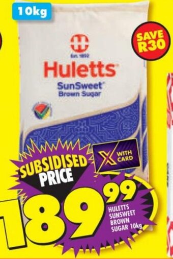 Shoprite HULETTS SUNSWEET BROWN SUGAR 10kg offer