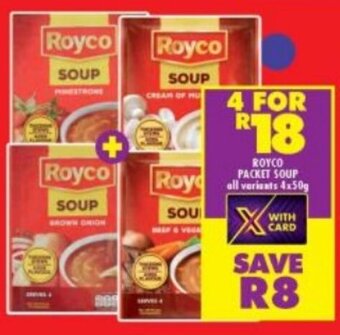 Shoprite ROYCO PACKET SOUP all variants 4x50g offer