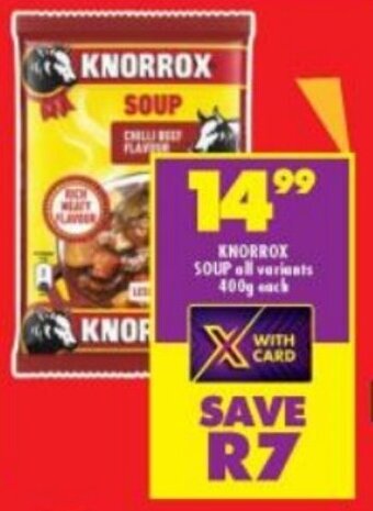 Shoprite KNORROX SOUP all variants 400g each offer