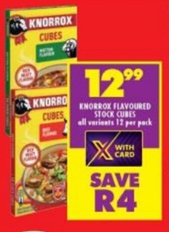 Shoprite KNORROX FLAVOURED STOCK CUBES all variants 12 per pack offer