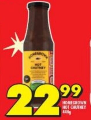 Shoprite HOMEGROWN HOT CHUTNEY 440g offer