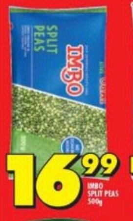 Shoprite Imbo Split Peas 500g offer