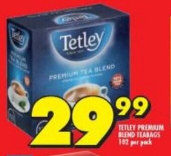 Shoprite TETLEY PREMIUM BLEND TEABAGS 102 per pack offer