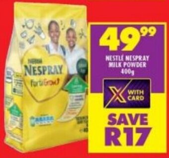 Shoprite NESTLE NESPRAY MILK POWDER 400g offer