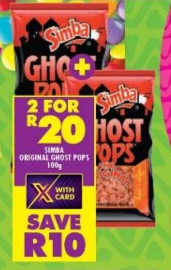 Shoprite SIMBA ORIGINAL GHOST POPS 100g offer