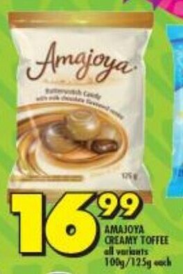 Shoprite AMAJOYA CREAMY TOFFEE all variants 100g/125g each offer