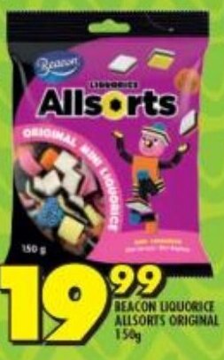 Shoprite BEACON LIQUORICE ALLSORTS ORIGINAL 150g offer