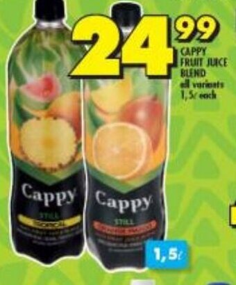 Shoprite CAPPY FRUIT JUICE BLEND all variants 1,5L each offer
