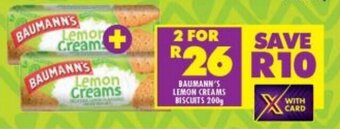 Shoprite BAUMANN'S LEMON CREAMS BISCUITS 200g offer