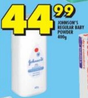 Shoprite JOHNSON'S REGULAR BABY POWDER 400g offer