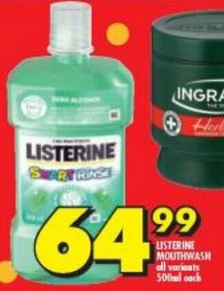 Shoprite LISTERINE MOUTHWASH all variants 500ml each offer