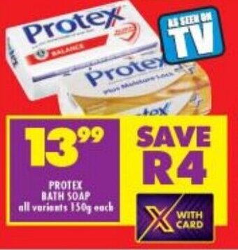 Shoprite PROTEX BATH SOAP all variants 150g each offer