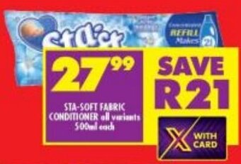 Shoprite STA-SOFT FABRIC CONDITIONER all variants 500ml each offer