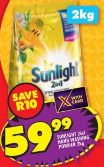 Shoprite SUNLIGHT 2in1 HAND WASHING POWDER 2kg offer