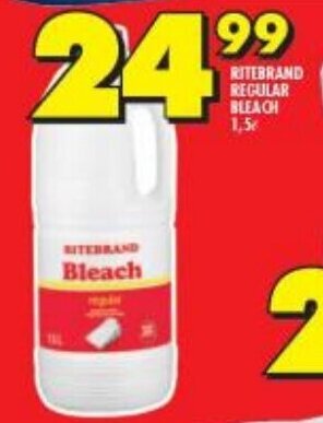 Shoprite RITEBRAND REGULAR BLEACH 1.5L offer