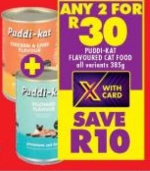 Shoprite PUDDI-KAT FLAVOURED CAT FOOD all variants 385g offer