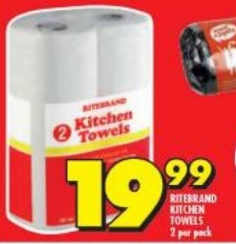 Shoprite RITERRAND KITCHEN TOWELS 2 per pack offer