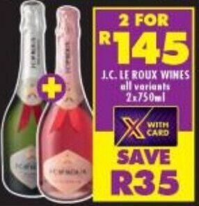 Shoprite J.C. LE ROUX WINES all variants 2x750ml offer