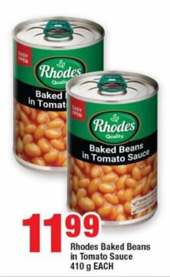 Rhodes Baked Beans in Tomato Sauce 410 g EACH