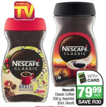 SuperSpar Nescafé Classic Coffee 200 g, Assorted (Excl. Decaf) offer